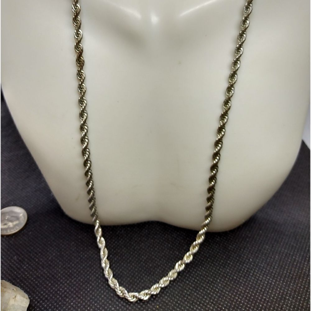 Classy‎ rope chain silver TONE necklace